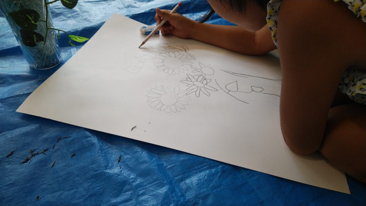 道の駅はが　夏休みワークショップ　絵画教室＆竹細工教室　